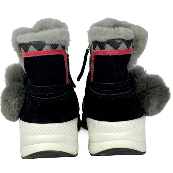 ASH MONGOLIA LAMBSKIN SUEDE SHEARLING GEOMETRIC POM POMS SNEAKER WINTER BOOTS - Picture 6 of 14